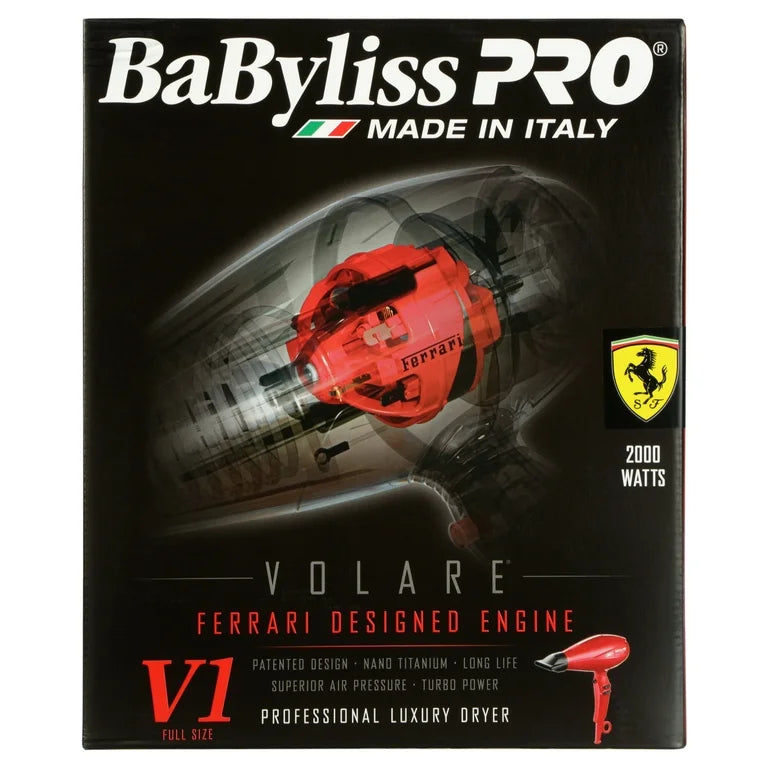 BaBylissPRO Volae V1 Profressional Luxury Dryer Secador Profesional de Lujo 2000W Ferrari Designed Engine